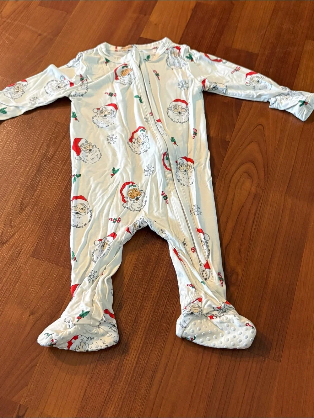 Angel Dear White Santa Zip Bamboo Sleeper 0-3M